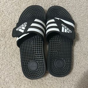 Black Adidas slides